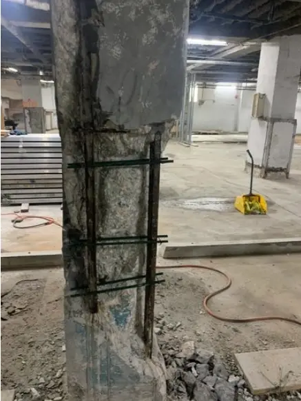 Crew performing concrete restoration